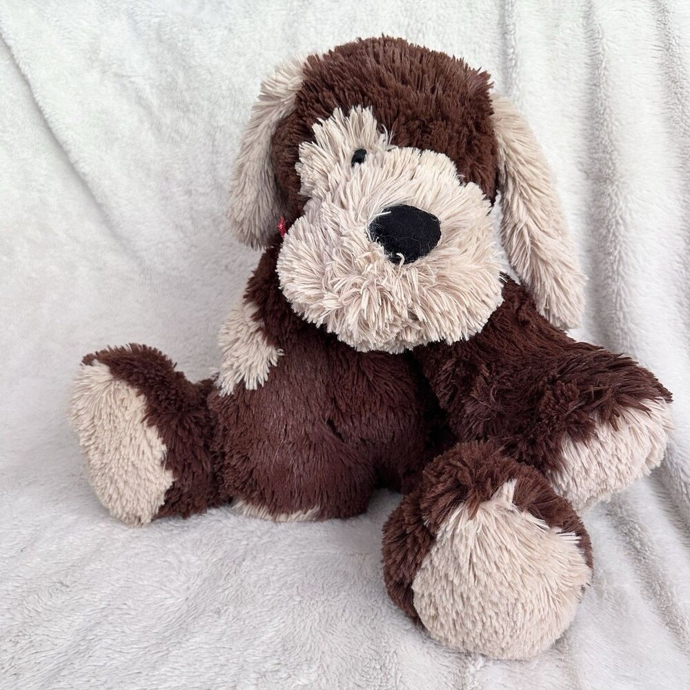 Animal Adventure Brown Tan Shaggy Dog Plush Red Bandana 2007 Stuffed Animal Toy